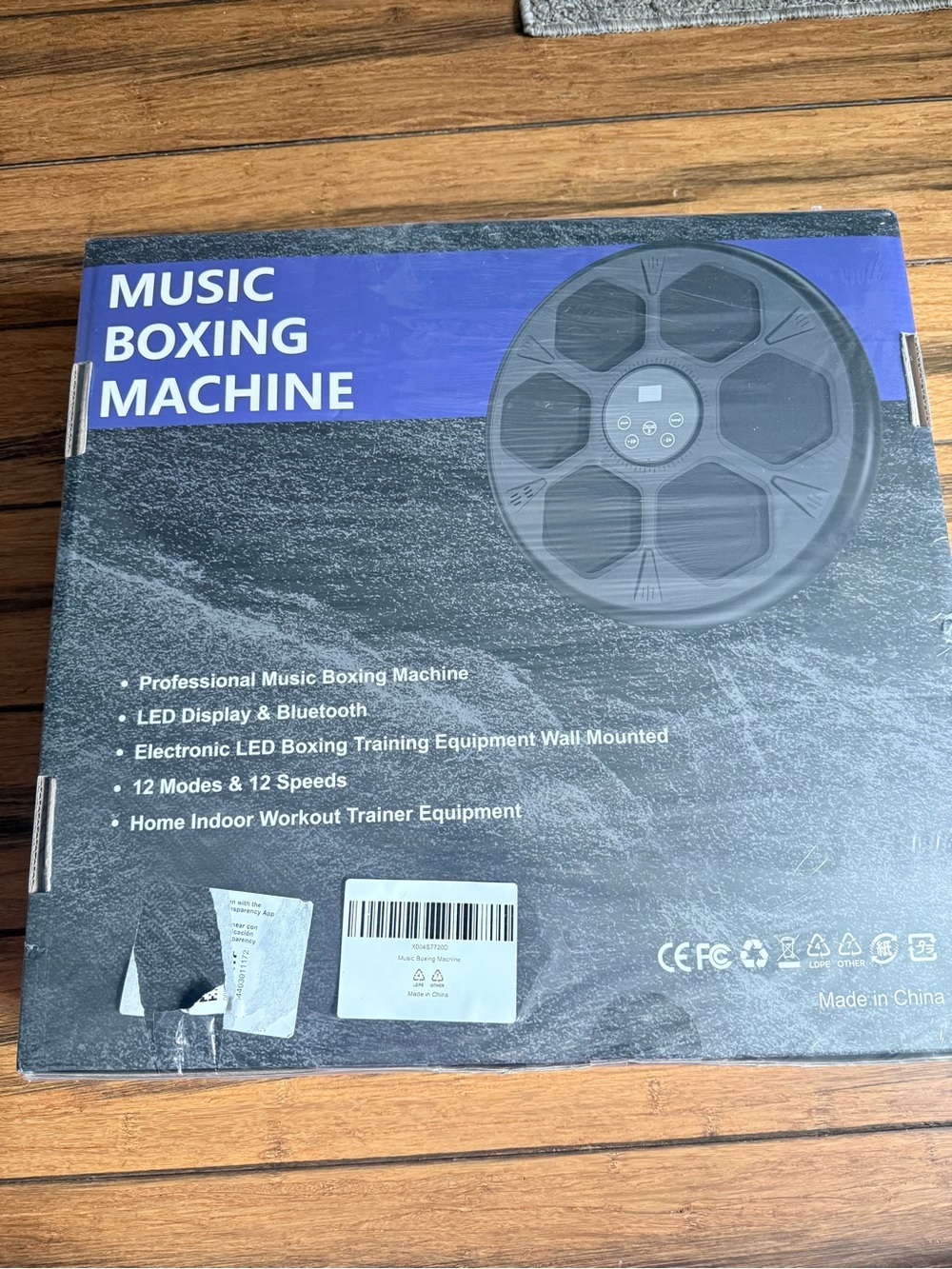 Music Boxing Machine - Black Bluetooth Electronic Boxing Trainer
